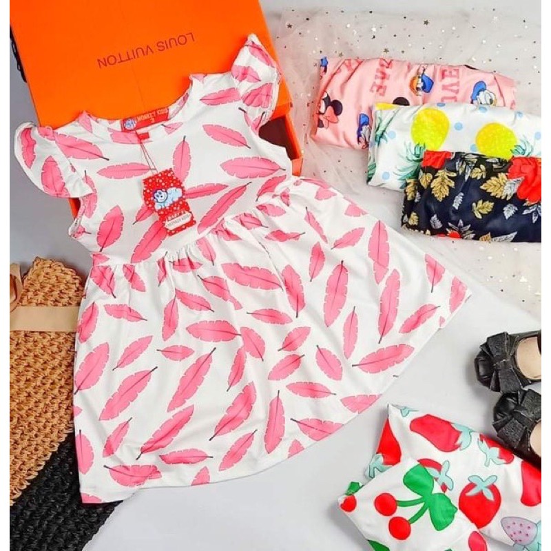 Bộ bánh bèo tay cánh tiên thun cotton quần xòe cho bé gái - Bộ bé gái - FREESHIP