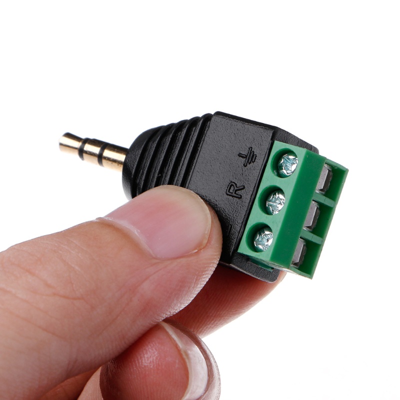 3 Đầu chuyển đổi âm thanh nổi Video AV Balun 3.5mm 1/8 " sang đầu nối 3 vít AV