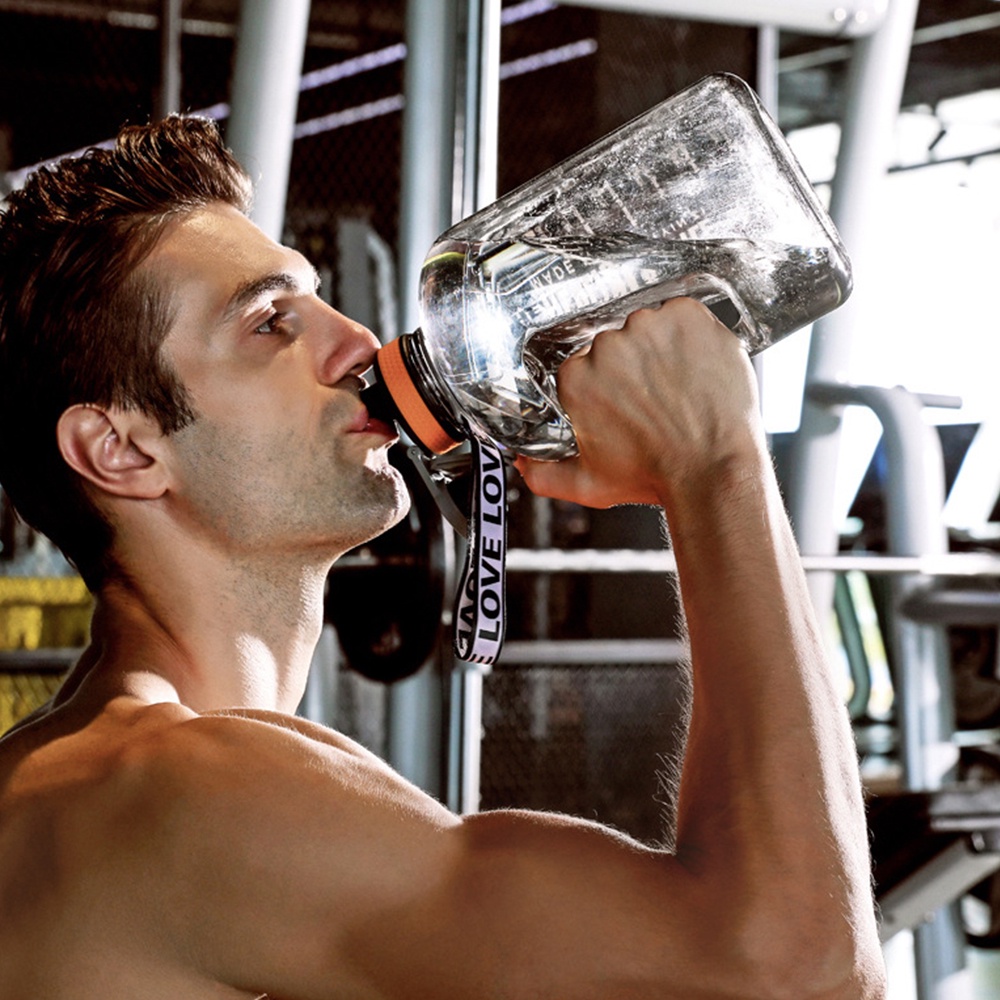Bình đựng nước không BPA dung tích lớn có thể nhắc nhở uống nước cho tập gym ngoài trời