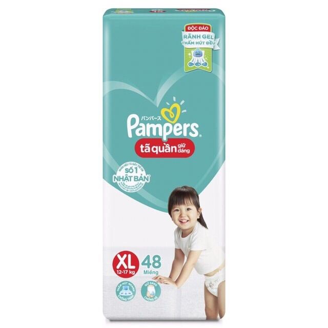 Bỉm Tả quần pampers m60/ l54/ xl48/ xxl44- tặng kèm 4 bóp nhỏ xinh như hình