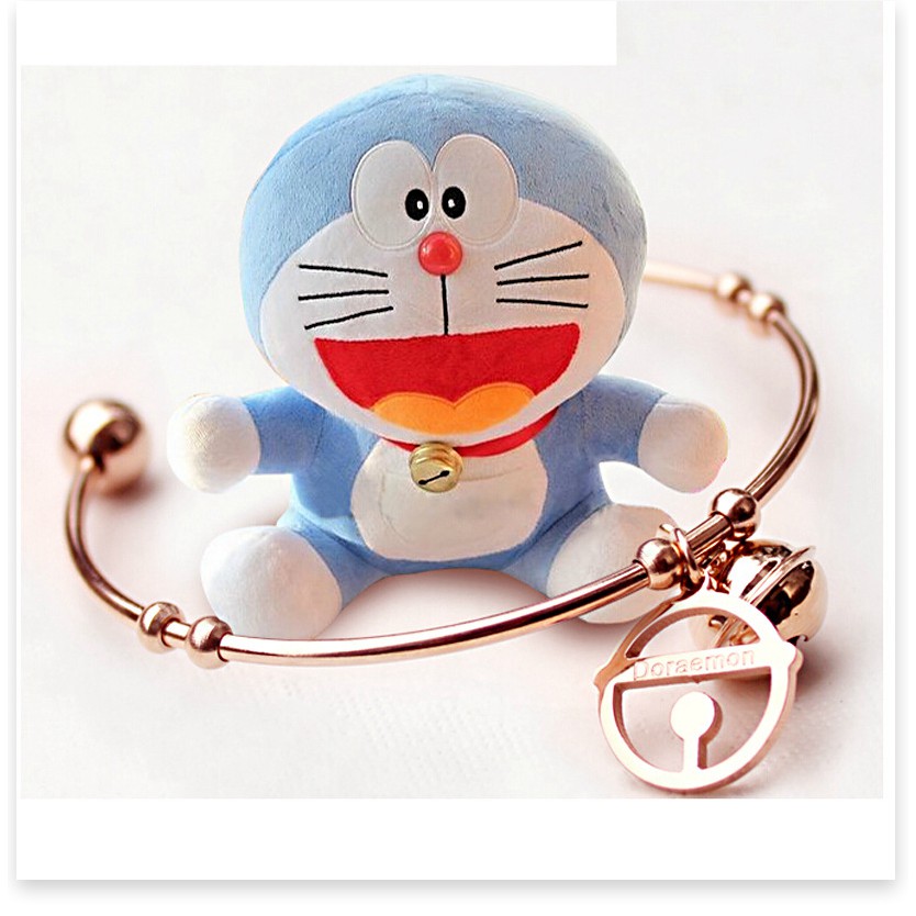 [FreeShip] Vòng tay titan cuff chuông Doraemon (màu vàng/vàng hồng)-TT5713  - CAM KẾT BỀN MÀU - BẢO HÀNH 12 THÁNG