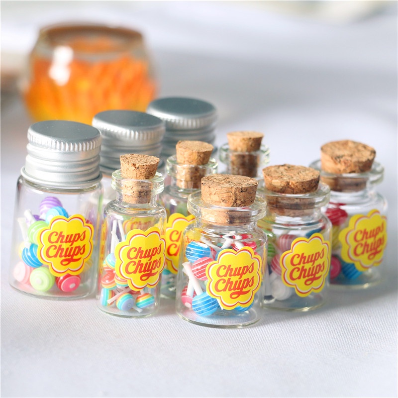 Trang trí Decor nhà cửa- Mô hình lọ kẹo mút  mini trang trí nhà cửa, bàn làm việc, mô hình nhà mini