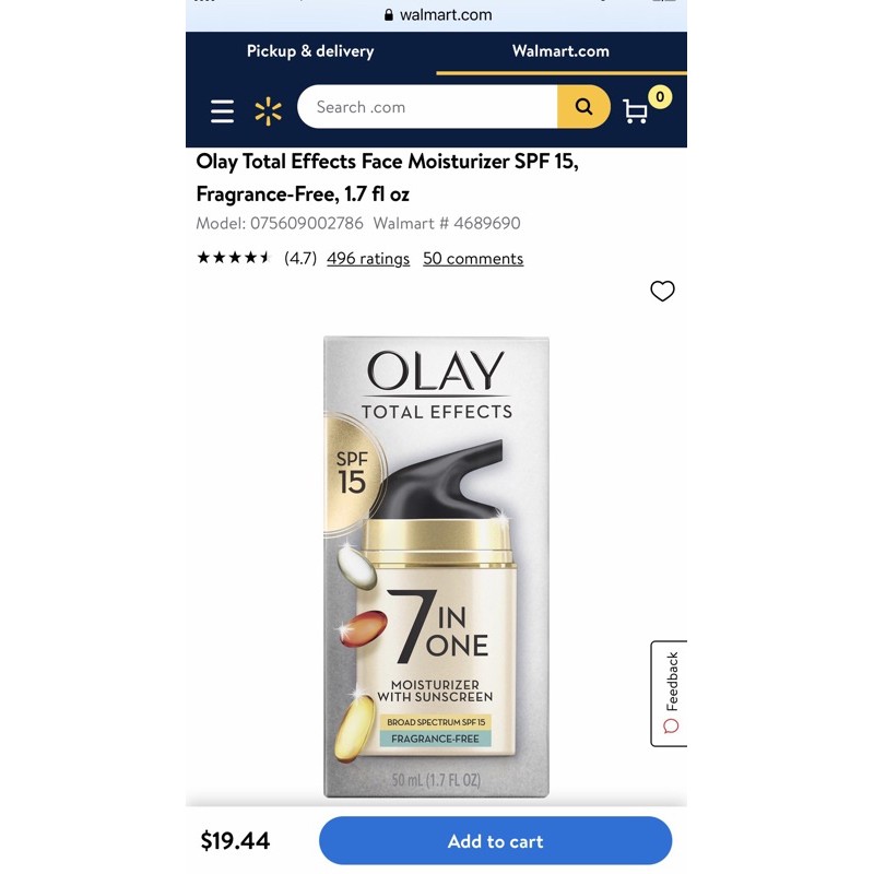 [HàngMỹ]Kem Dưỡng Da Chống Lão Hoá Olay Total Effects 7 in One Moisturizer Sunscreen SPF 30