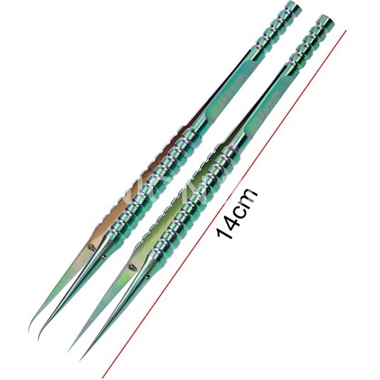 Panh nhíp titan 2UUL (đầu thẳng, đầu cong) XANH LÁ