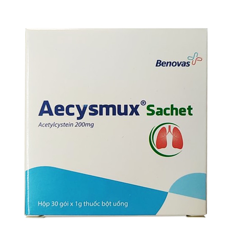 Cốm Aecysmux Sachet giúp giảm ho, loãng đờm cho trẻ em, người lớn - hộp 30 gói