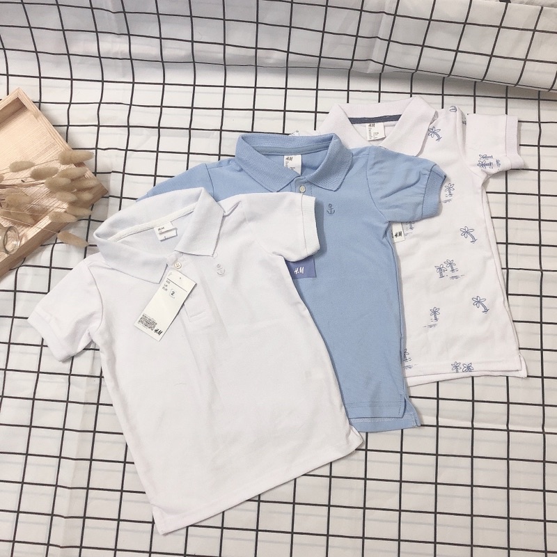 set 3 áo polo bé trai hm xuất có bán lẻ