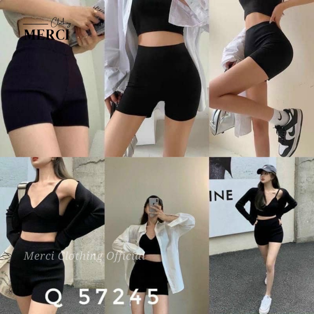 Quần Đùi Legging Nữ Thể Thao Tôn Dáng [ Cao Cấp ]  Quần Legging Lửng Nữ Xuất Hàn Tập Gym Dáng Ngắn Merci