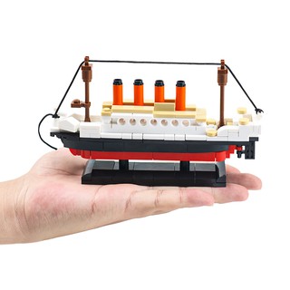 194PCS Tàu Mô Hình Nhỏ Khối Xây Dựng Viên Gạch Vi Hạt Trẻ Em Đồ Chơi Giáo Dục Quà Tặng Sinh Nhật Cho Trẻ Em
