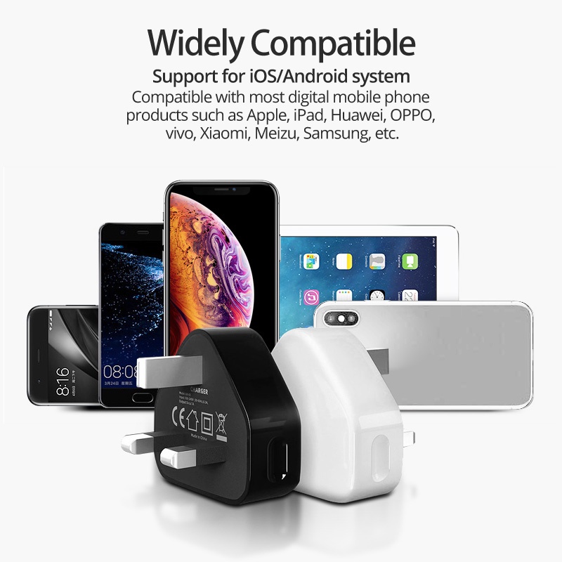 Củ sạc nhanh FONKEN thông minh 5V 1A cổng USB ba chân dành cho máy tính bảng PC