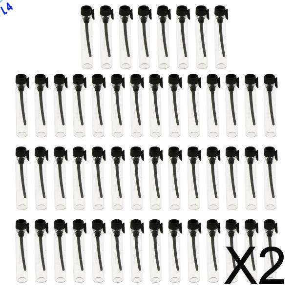 Set 2x50 chai thủy tinh đựng nước hoa mini có nắp màu đen 2ml