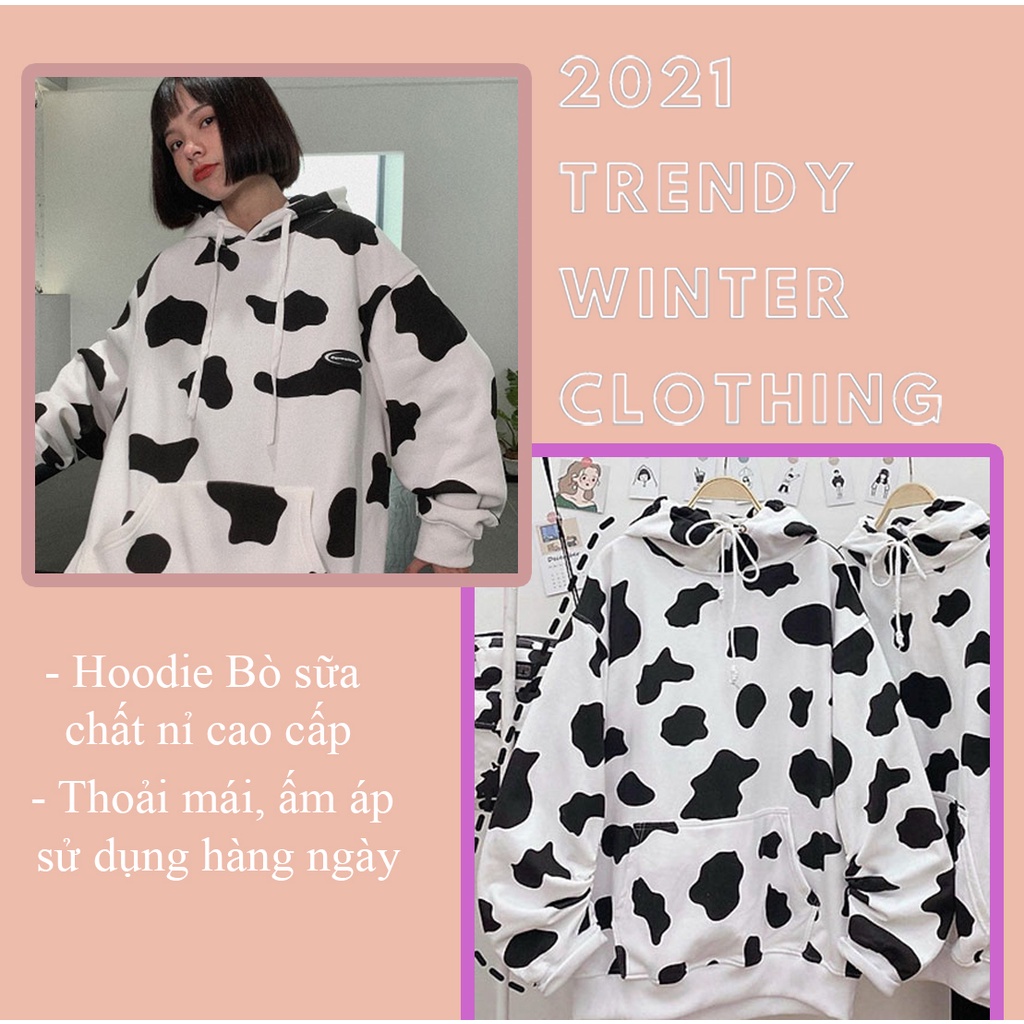 Áo khoác Hoodie bò sữa có mũ form rộng UNISEX hoodie trẻ trung phong cách Hàn Quốc