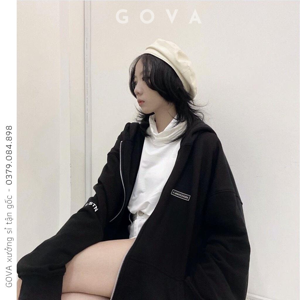 Áo khoác nỉ ❤️ Hoodie Dây Kéo SENTI Ulzzang form rộng Unisex bông 2 lớp trẻ trung GOVA