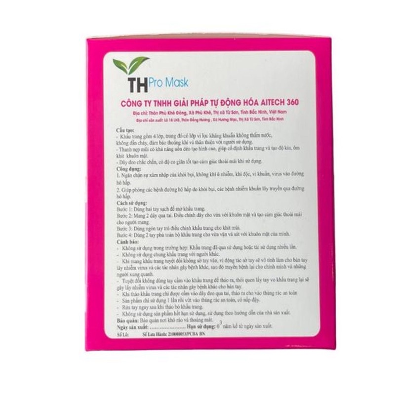 KHẨU TRANG Y TẾ TH PRO MASK 95+ TRẺ EM (GIAO MÀU NGẪU NHIÊN) - AZZIN STORE
