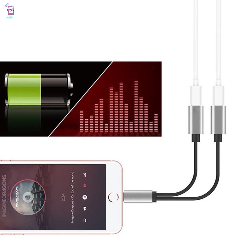 Dây Cáp Chuyển Đổi Kết Nối Tai Nghe Và Cổng Sạc Cho Iphone X 8/7 Plus