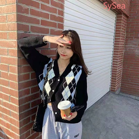Áo Khoác Cardigan Dệt Kim Tay Dài Cổ Chữ V Phong Cách Retro Mùa Thu Cho Nữ