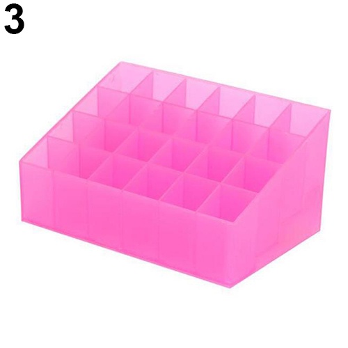 Khay Nhựa Trong Suốt 24 Ngăn Đựng Son Môi Tiện Dụng Ốp