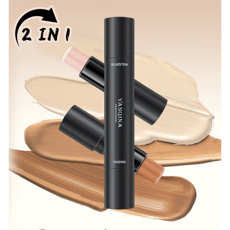 Thanh che khuyết điểm Hai Đầu 3 Màu Sắc Tùy Chọn Trang Điểm Bắt Sáng Và Tạo Khối Cho Nữ