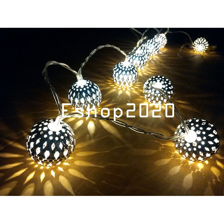 DÂY ĐÈN LED TRANG TRÍ DECOR ĐẸP - QUẢ CẦU BẠC