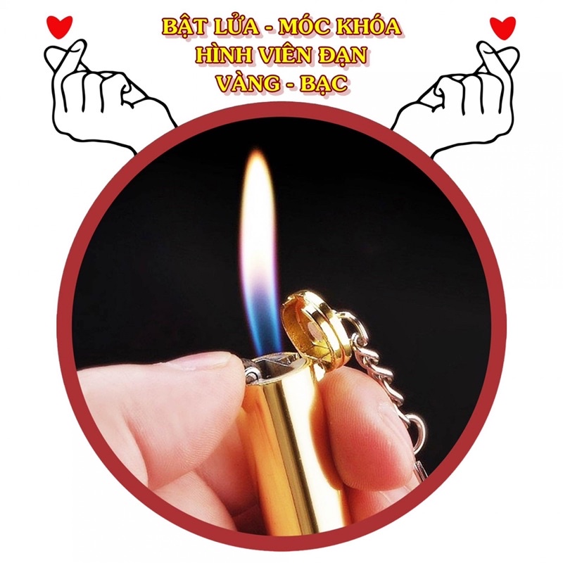 Móc Khoá Đa Năng Kim Loại Hình Viên Kẹo Đồng Vàng - Bạc
