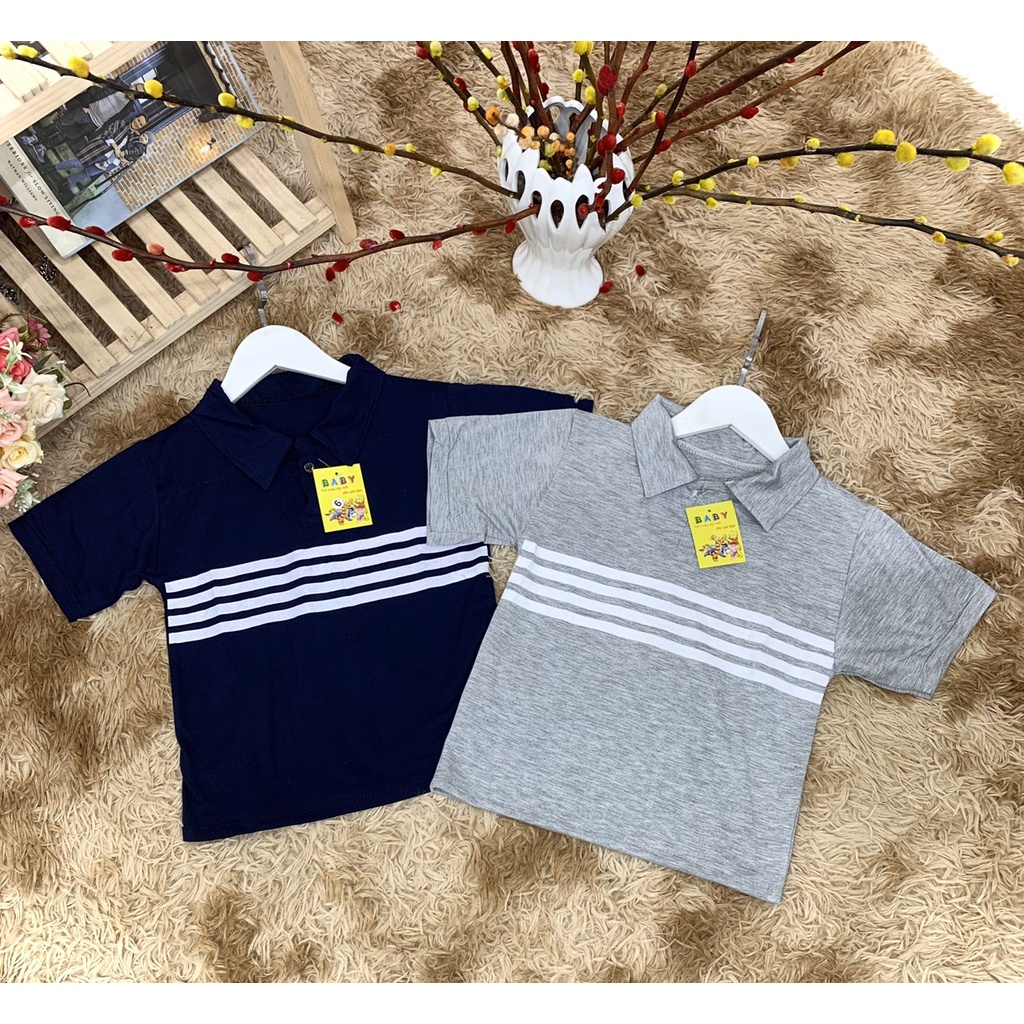 ÁO thun cổ bẻ dành cho bé trai THANH THỊNH 18-45kg mẫu  ÁO POLO. Chất liệu thoáng mát, thấm hút mồ hôi.