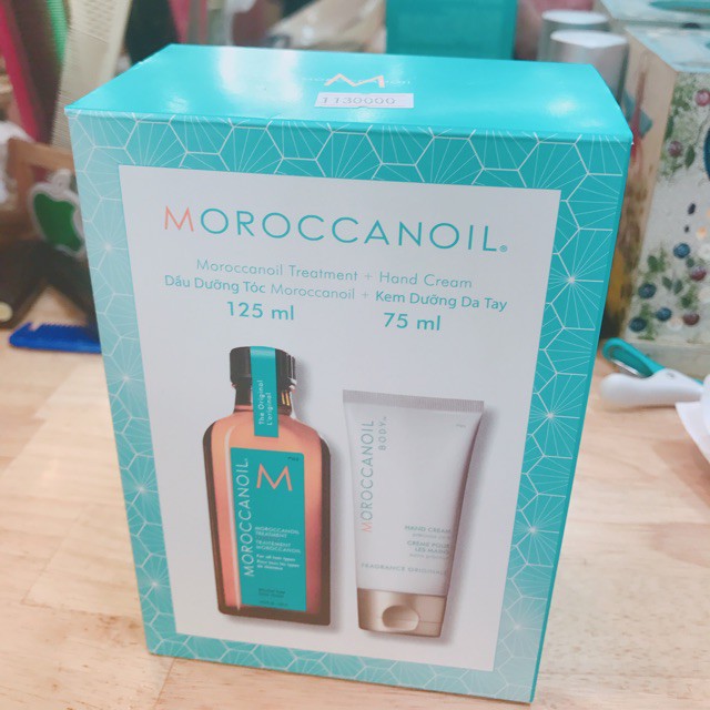 Chính hãng  Combo Tinh dầu Moroccanoil dưỡng tóc 125ml và Kem dưỡng da tay 75ml