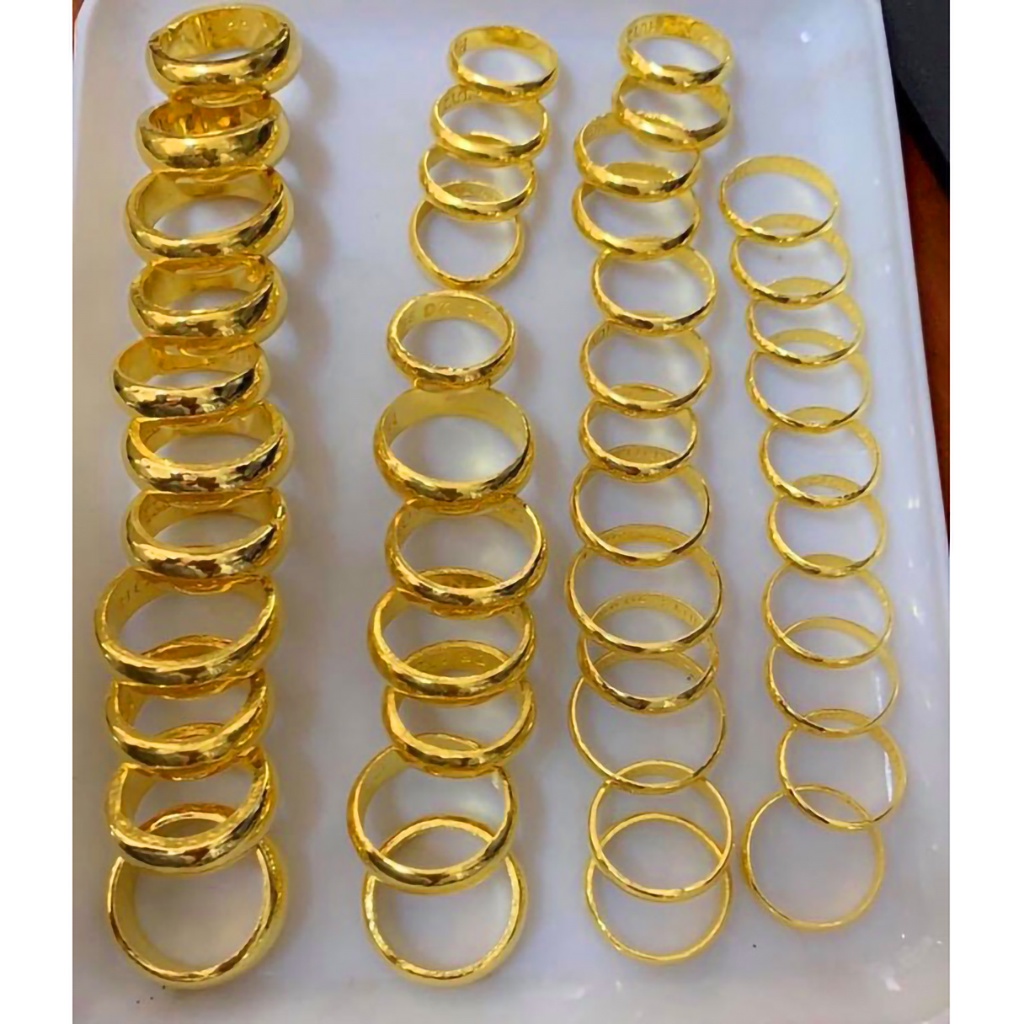 Nhẫn Trơn, Nhẫn Chỉ Xi Mạ Màu 24 Bền Màu Đủ Size Nam Nữ Cao Cấp Berry Jewelry