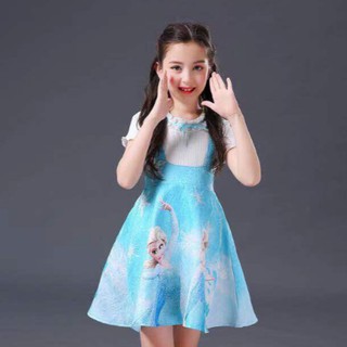 Váy Đầm Công Chúa Elsa. Sét Áo + Váy