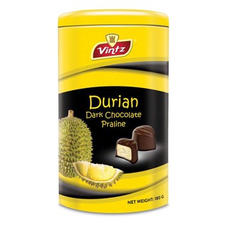 KẸO SOCOLA VINTZ HỘP THIẾC 180G NHÂN KEM SẦU RIÊNG/ XOÀI/ DƯA LƯỚI