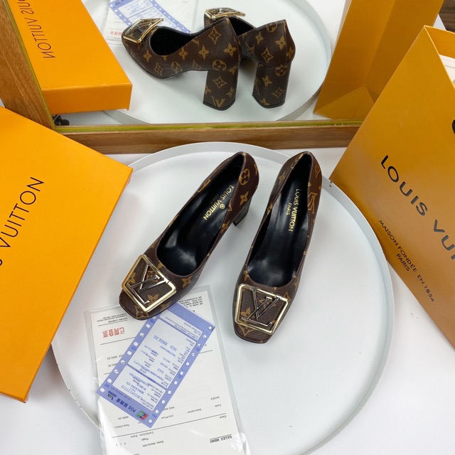 Giày mũi vuông gót trụ spsl fullbox bill túi giấy