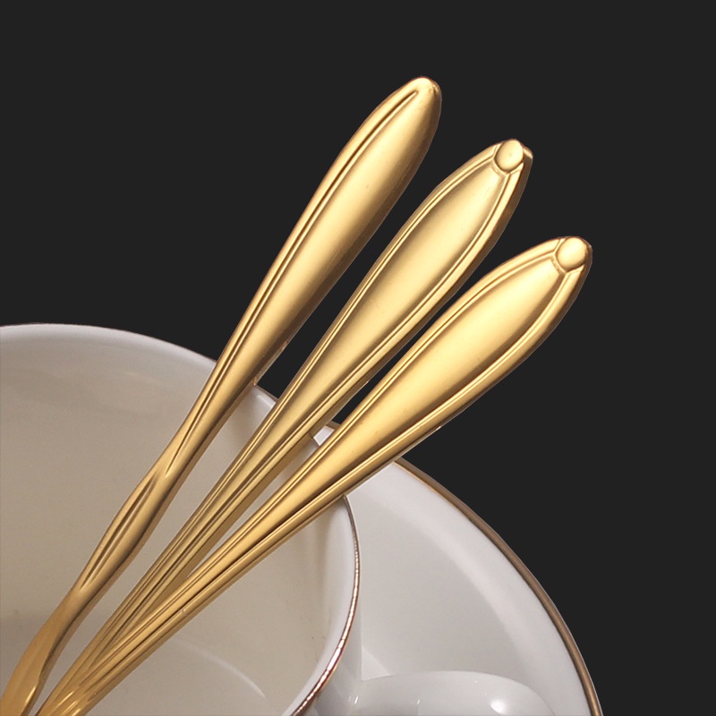 Muỗng Cà Phê Bằng Thép Không Gỉ Hình Bông Hoa Phong Cách Hoàng Gia