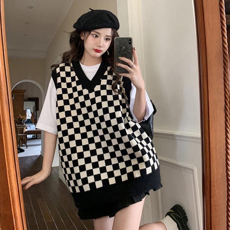 ÁO GILE KẺ CARO LEN DÀY