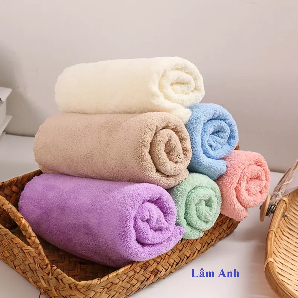 Khăn Tắm Lông Cừu Màu Siêu Thấm Rút Nước, Khăn Tắm Mềm Mại