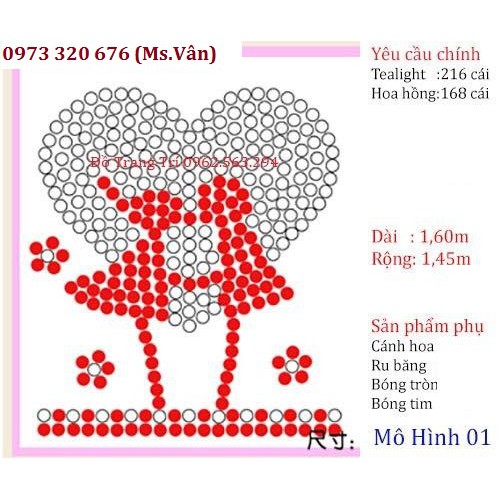 [Mẫu Hot] Set nến trang trí tỏ tình ( 220 viên nến + 200 cánh hoa)