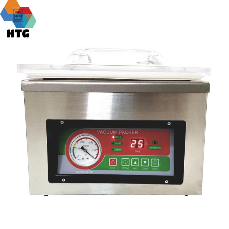 Máy hút chân không công nghiệp để bàn Vacuum Packer, hoàn toàn tự động, hút mạnh mẽ độ chân không đạt -1Mpa, vỏ Inox