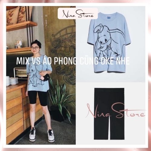 Quần Legging Ngố Nâng Mông Co Dãn 4 Chiều, Quần Biker Lửng Nữ NinaStore