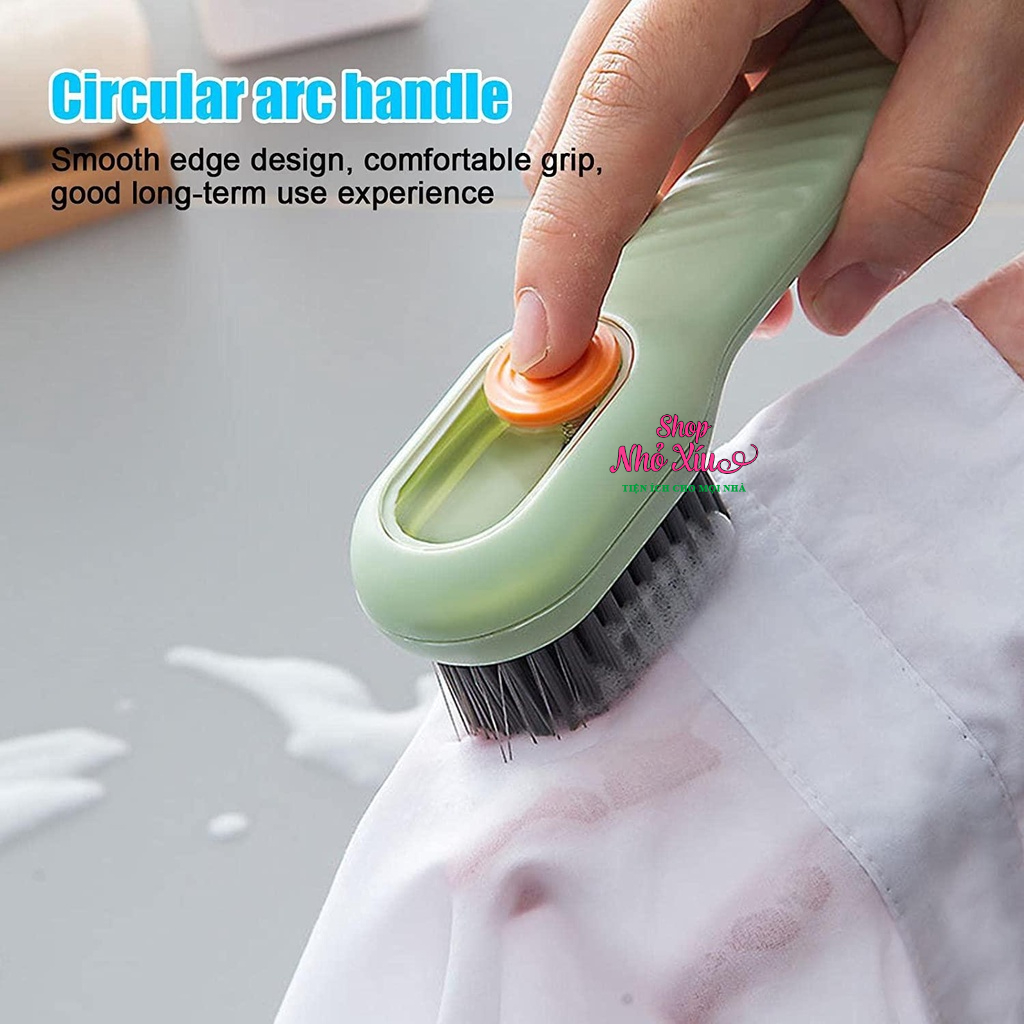 Bàn chải chà giày có ngăn đựng xà phòng -  bàn chải vệ sinh đa năng