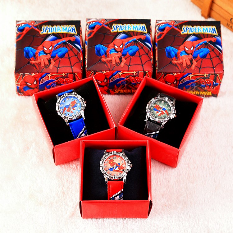 DISNEY Đồng Hồ Đeo Tay Hình Người Nhện Marvel Dây silicone Cho Bé
