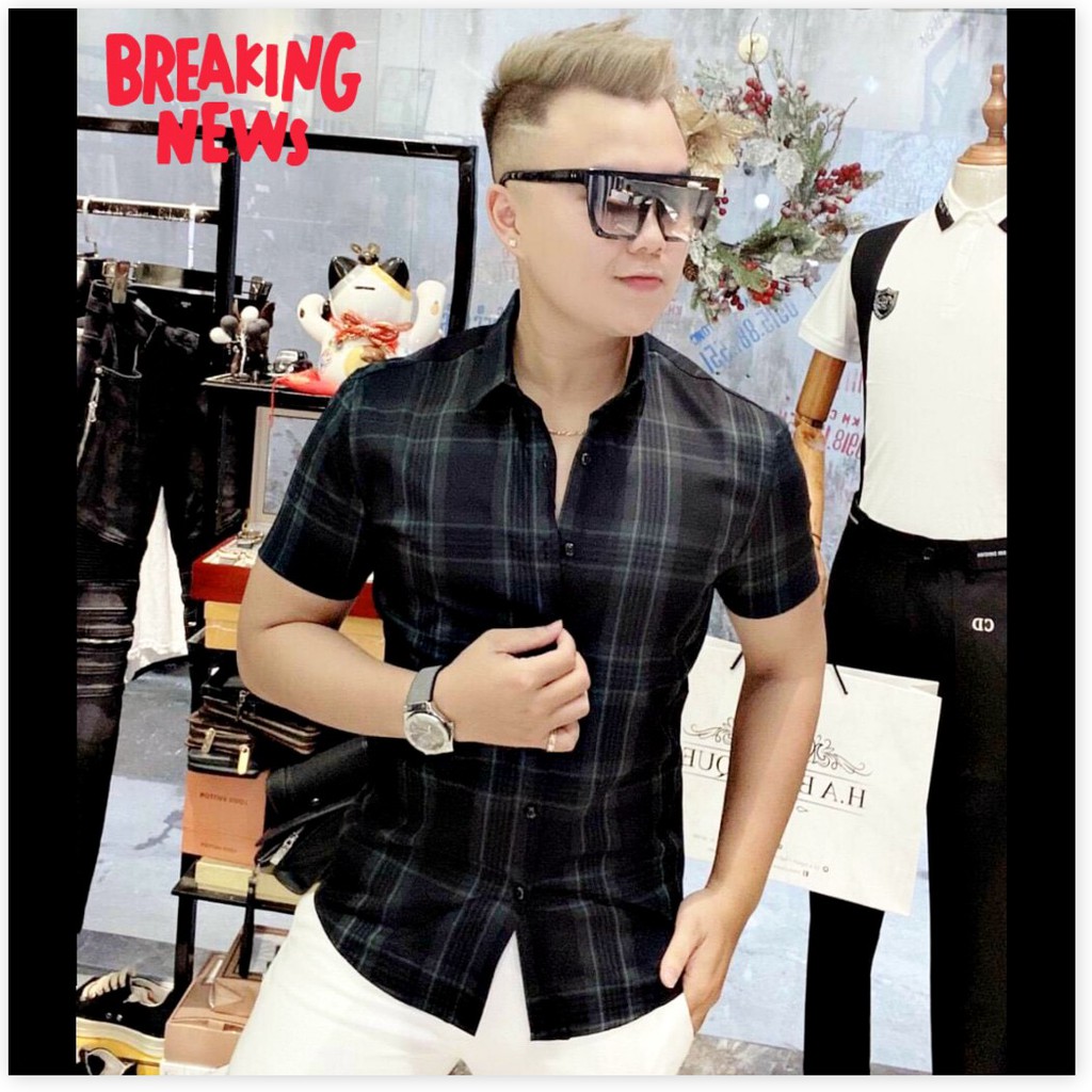 Áo Sơ Mi Nam Ngắn Tay 3D Vải Kate Mềm Mịn Thời Thượng HP