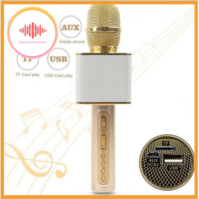 ⚡FREE SHIP⚡ Micro Karaoke Bluetooth không dây SD-08 kèm loa - micro cầm tay hàng loại 1 âm thanh cực chuẩn BH 6 tháng