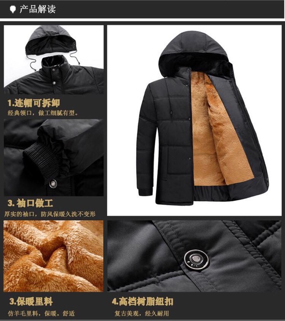 Xả hàng: sập sàn áo phao nam lót lông (có size cho người từ 55kg-100kg) | BigBuy360 - bigbuy360.vn