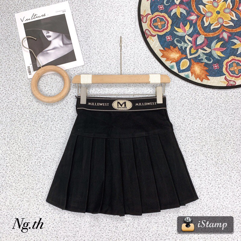 Chân váy dạ xếp li cạp chữ | BigBuy360 - bigbuy360.vn