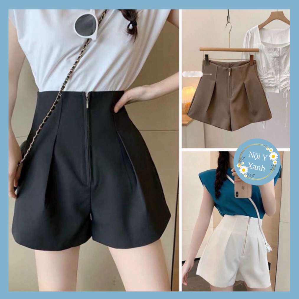QUẦN SHORT NỮ khoá trước siêu Hot_SN200 mầu trắng, babydoll ulzzang mềm nội y xanh