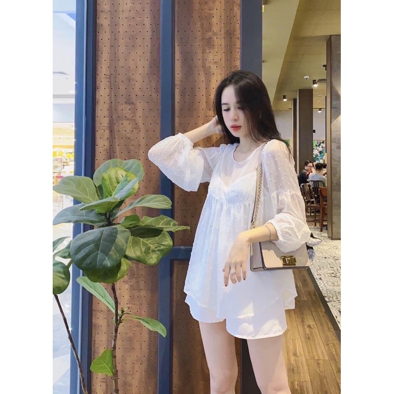 [Rẻ Vô Địch] Sét von trắng von bông cực đẹp về hàng Chất von lụa mềm đẹp áo lót 2 lớp