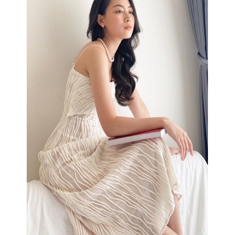 Vòng cổ hạt gạo màu trắng size 8-9y độ sáng 5A