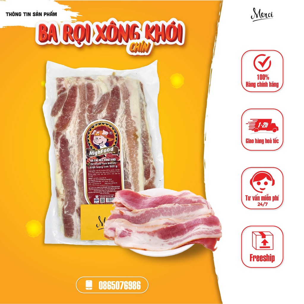 Ba rọi xông khói chín 500gr (chỉ giao nội thành Hà Nội) | Shopee Việt Nam