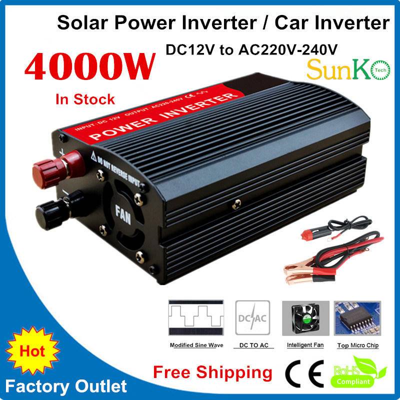 Bộ Chuyển Đổi Năng Lượng Mặt Trời 3000W 4000W Từ DC 12V Sang AC 230V 3KW 4KW 12V Sang 220V