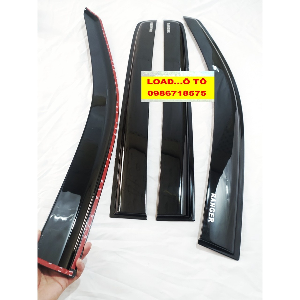 Vè Che Mưa, Viền Che Mưa Xe Ford Ranger 2023 Mẫu Mới Cao Cấp Nhựa ABS Đen