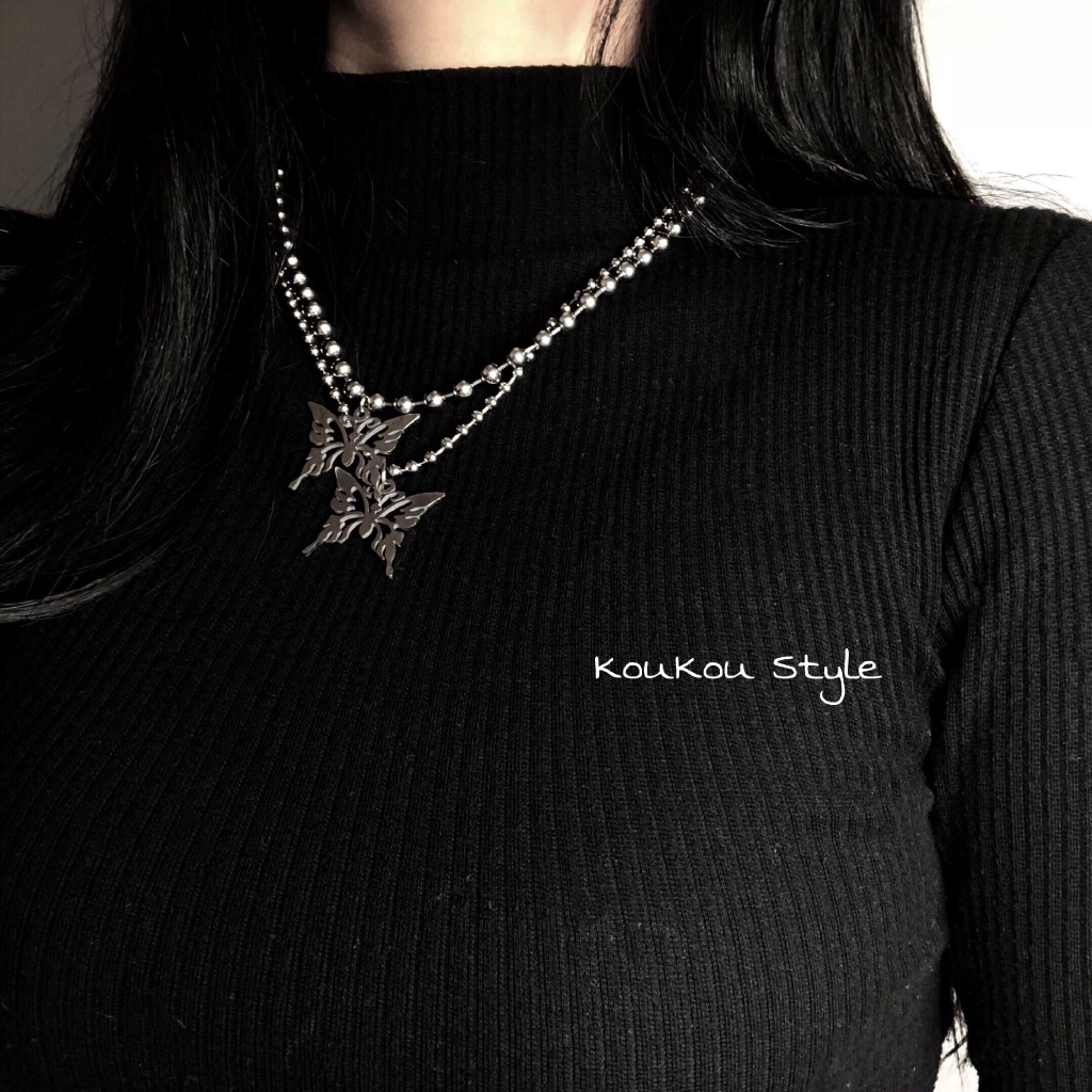 Dây Chuyền Thép Không Gỉ Mặt Hình Bướm 30 Phong Cách Âu Mỹ