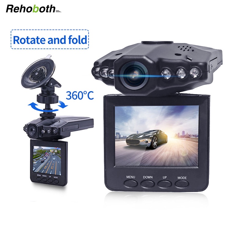 Rehoboth 2.4 inch Full HD 1080P Car DVR Camera cho xe Máy ghi hình 6 LED hồng ngoại Tầm nhìn ban đêm 360 độ Trình đăng ký tự động xoay