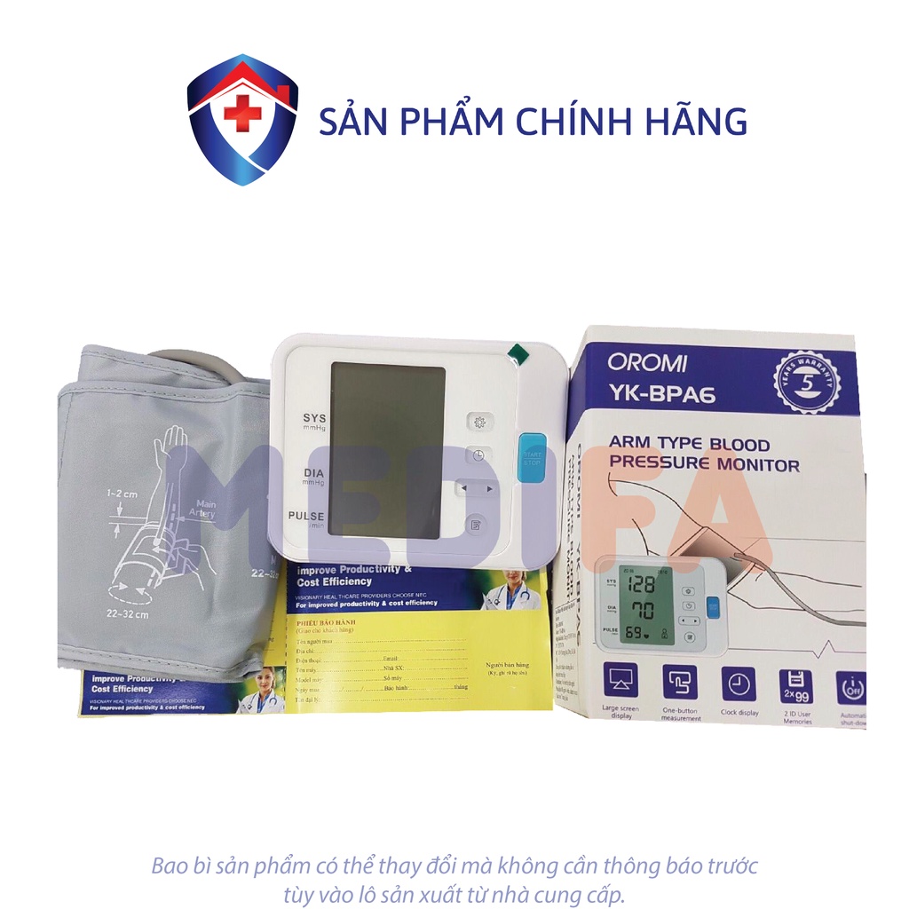 [Chính hãng] Máy đo huyết áp bắp tay, bảng điện tử OROMI YK-BPA6